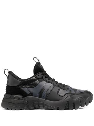 triple black valentino trainers