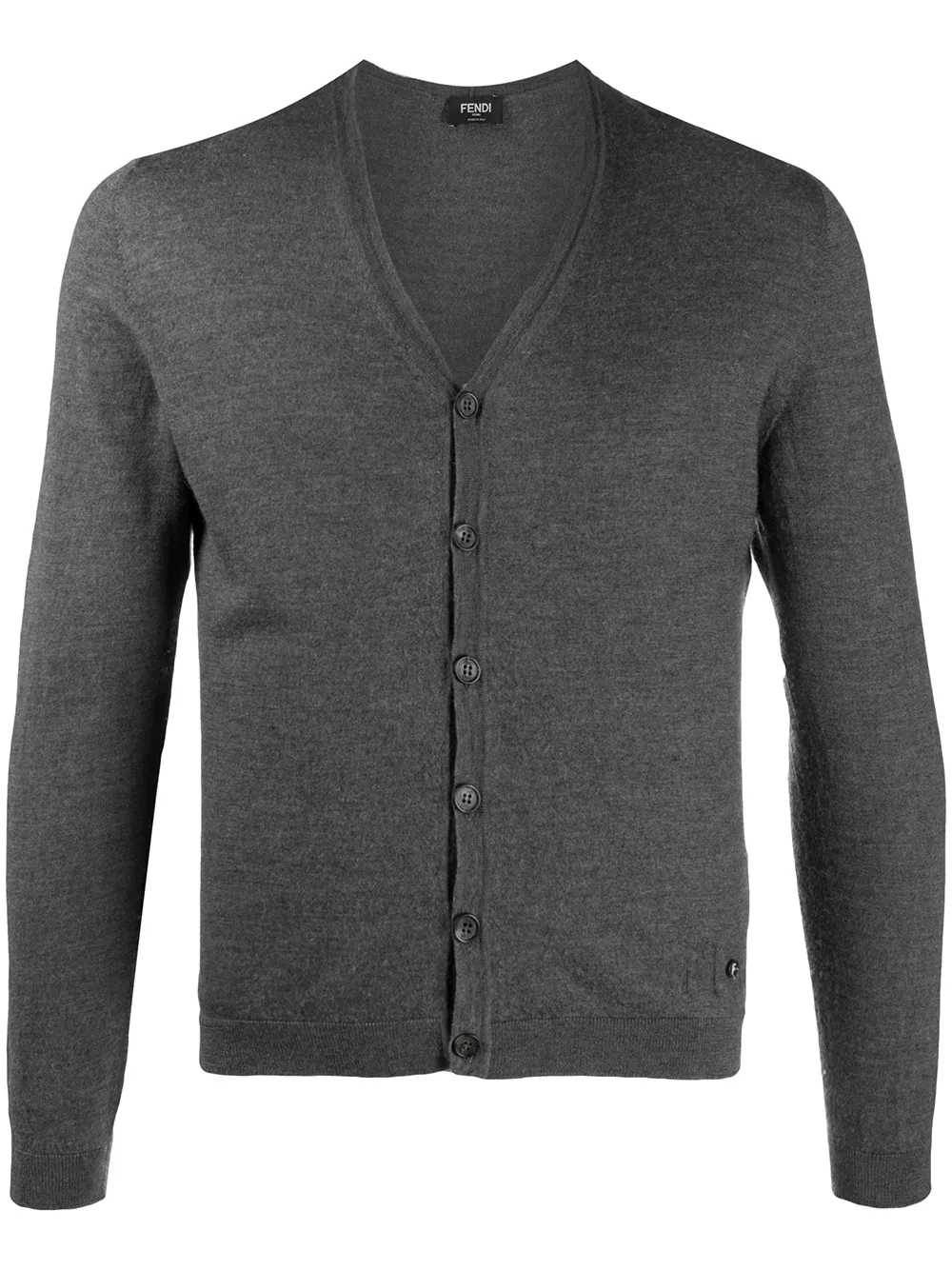 Click to view more detailed imagery on our partner's website Pre-owned Fendi 2000s V-neck Cardigan In Grey