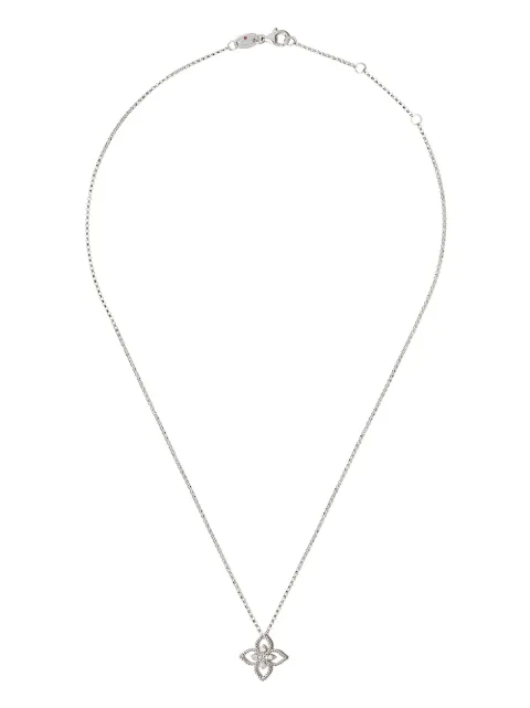 Roberto Coin 18kt white gold diamond Princess Flower necklace
