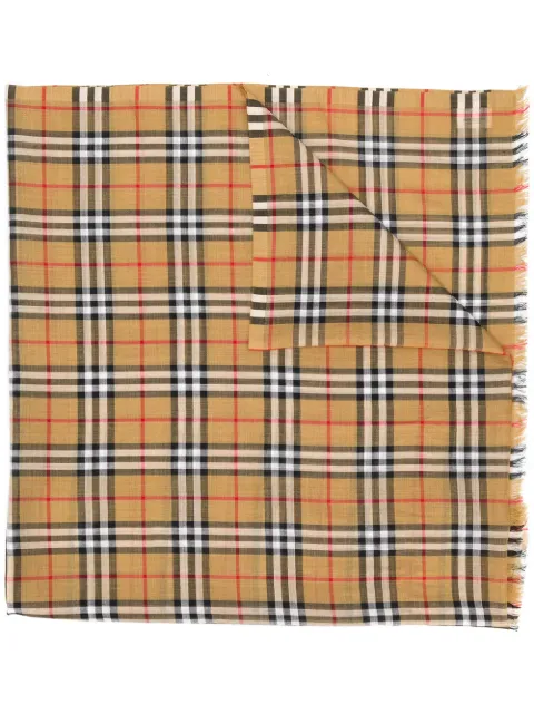 Burberry Vintage-Check fringed scarf