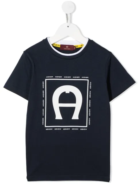 Aigner Kids monogram-print cotton T-shirt