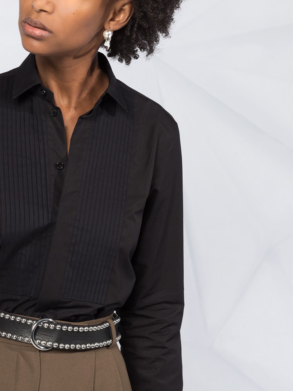 Shop Saint Laurent Yoke-embellished Shirt In Black