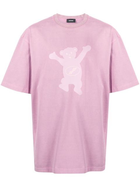 Shop pink We11done bear print T-shirt with Express Delivery - Farfetch
