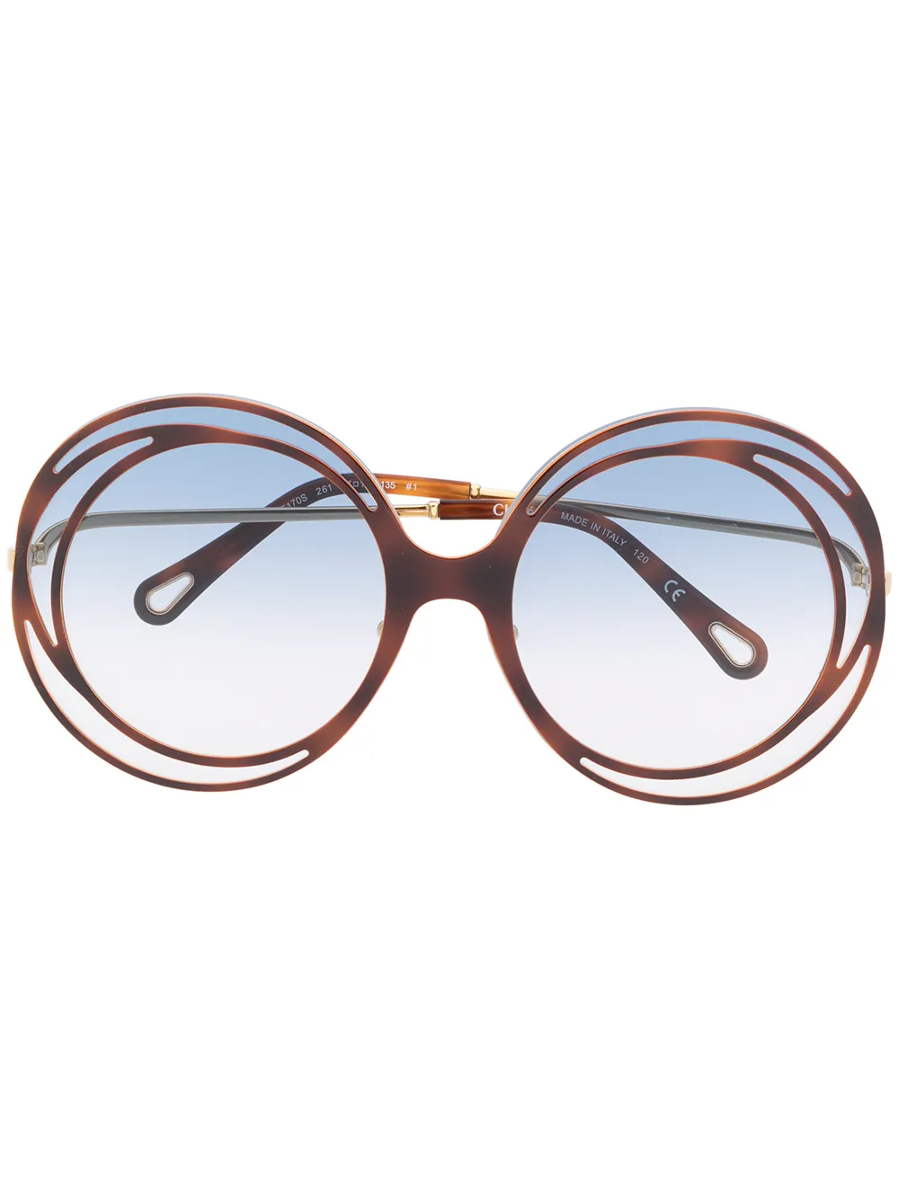 фото Chloé eyewear солнцезащитные очки carlina в массивной круглой оправе