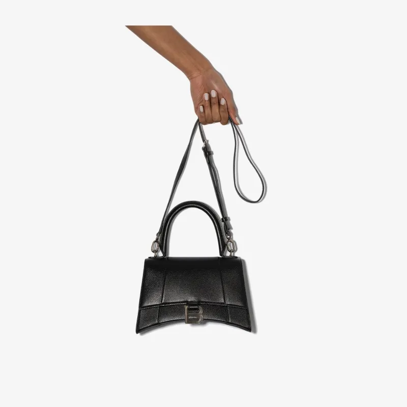 Balenciaga Womens Black S Hourglass Tote Bag