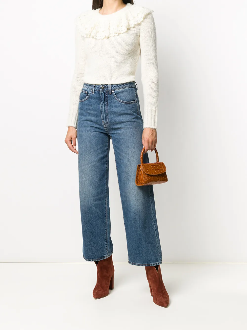  Philosophy Di Lorenzo Serafini Ruffled Collar Jumper - Neutrals 