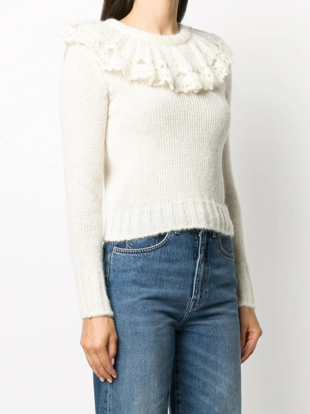  Philosophy Di Lorenzo Serafini Ruffled Collar Jumper - Neutrals 