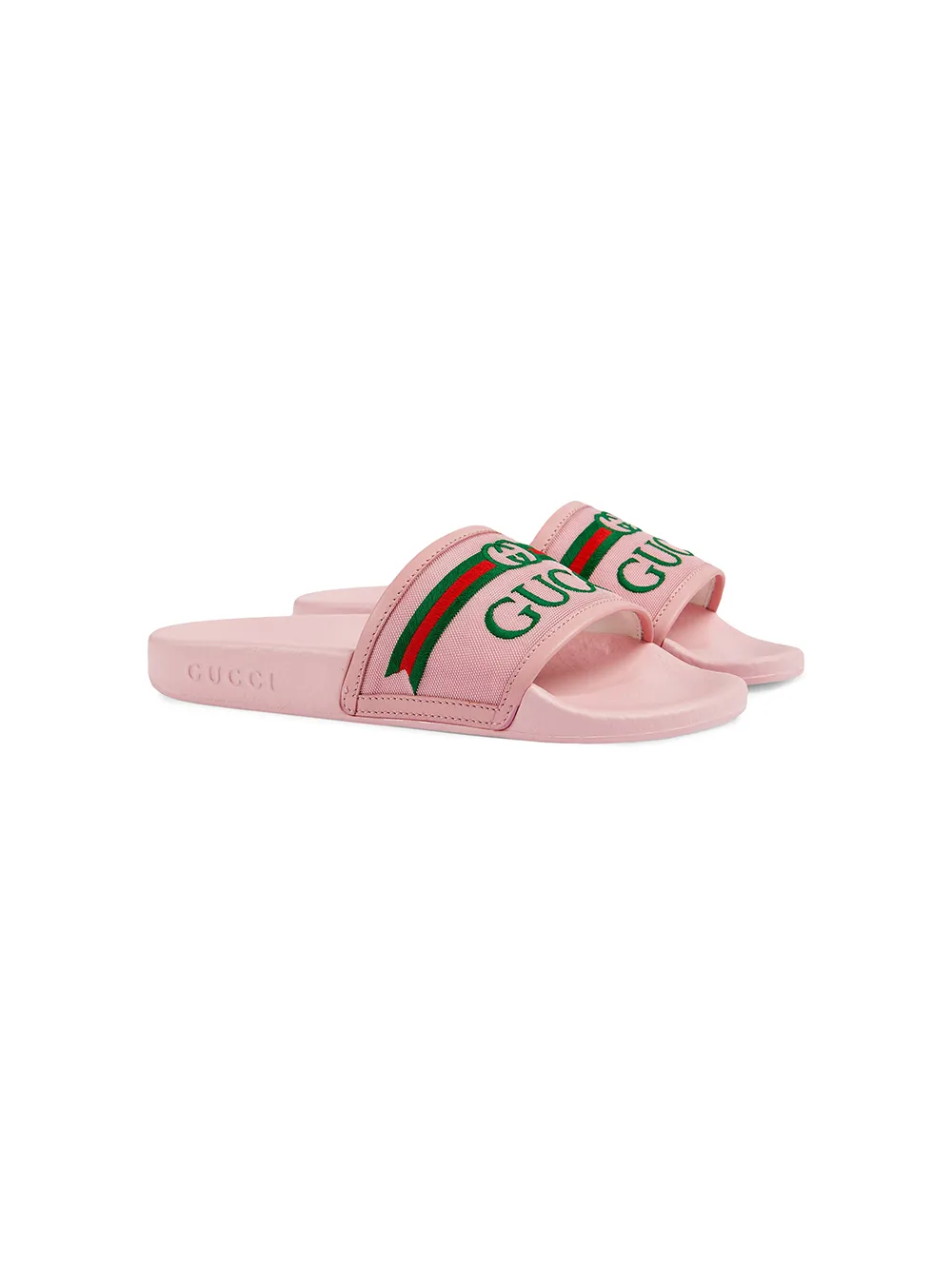 фото Gucci kids шлепанцы с вышитым логотипом