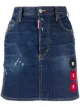 Image 1 of Dsquared2 multi-patch A-line denim skirt