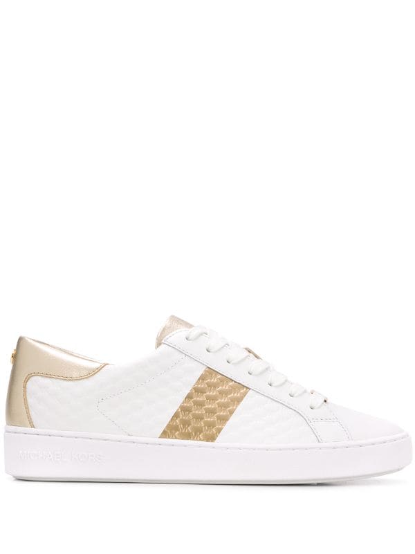 michael kors white and gold sneakers