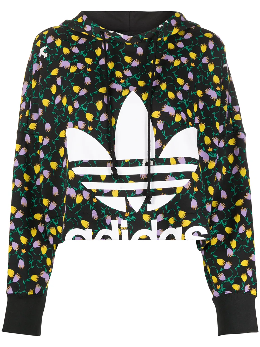 adidas floral cropped hoodie