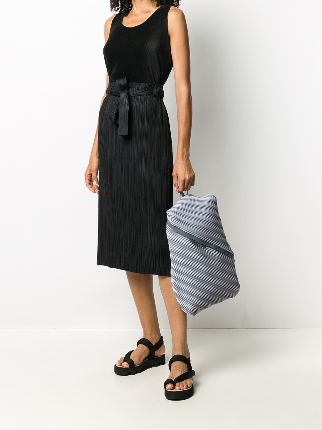 belted micro-pleated skirt展示图