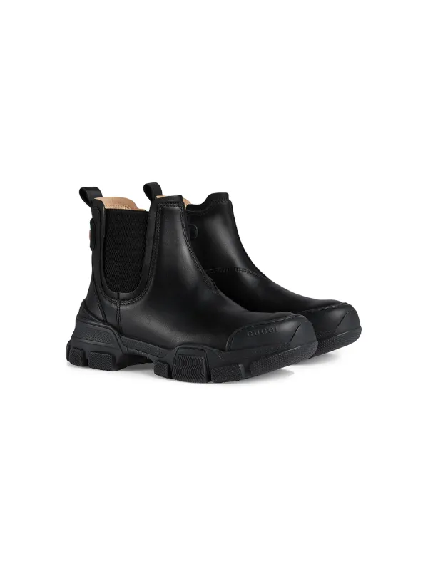 Gucci Kids Logo Patch Ankle Boots 