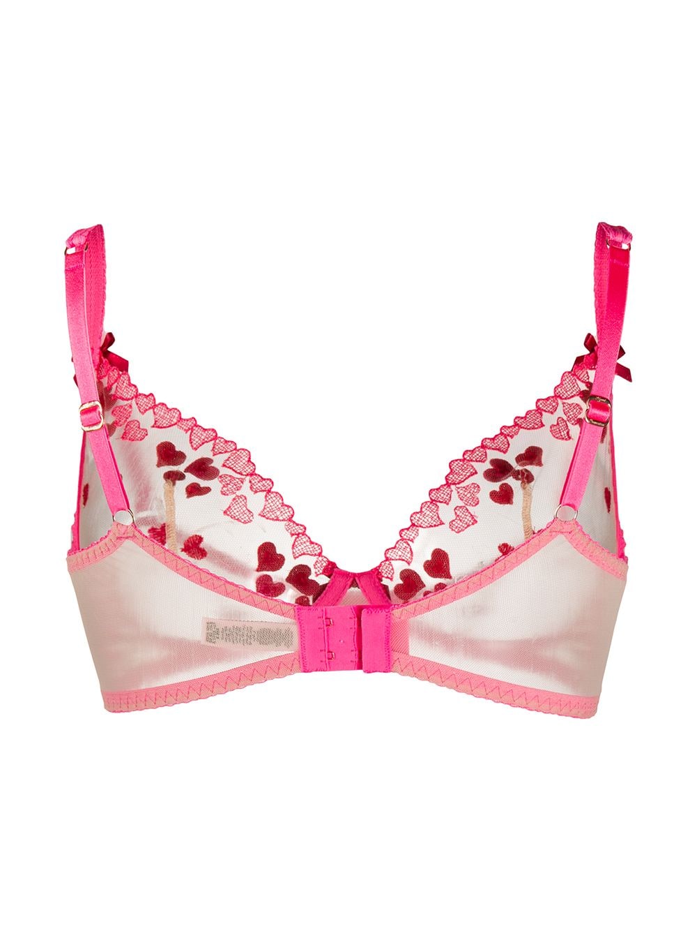 Shop Agent Provocateur Heart-pattern Sheer Bra In Pink