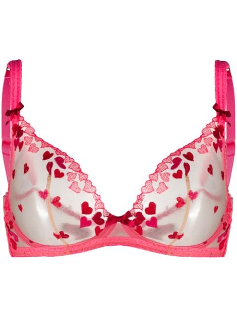 Agent Provocateur heart-pattern sheer bra