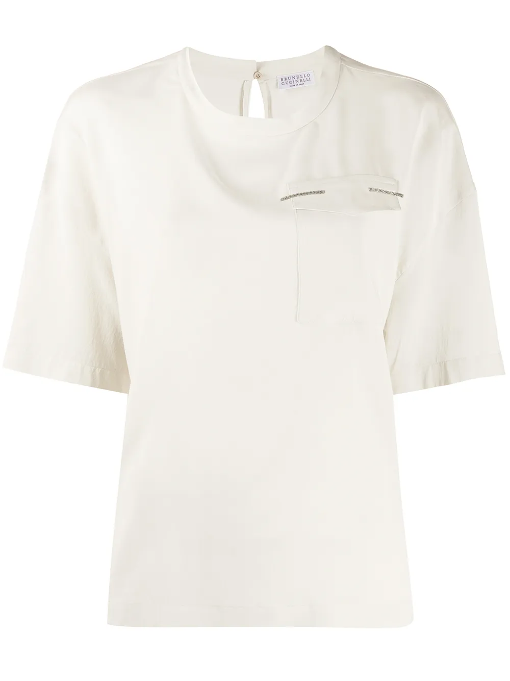 Brunello Cucinelli Blouse met borstzak Beige