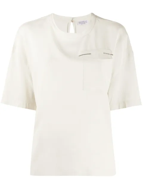 Brunello Cucinelli chest pocket blouse