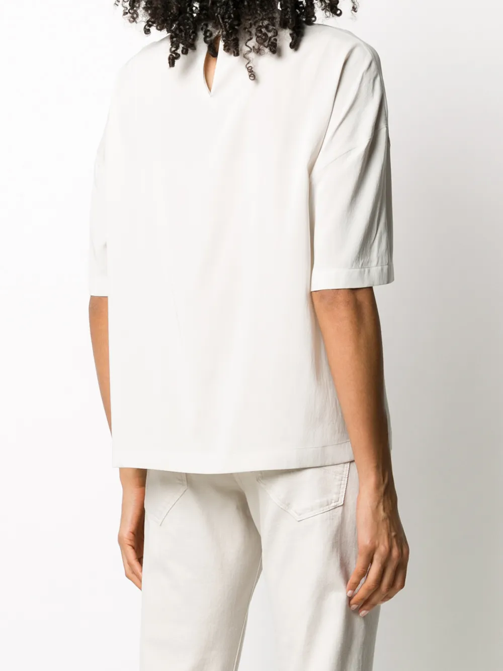 Brunello Cucinelli Blouse met borstzak Beige