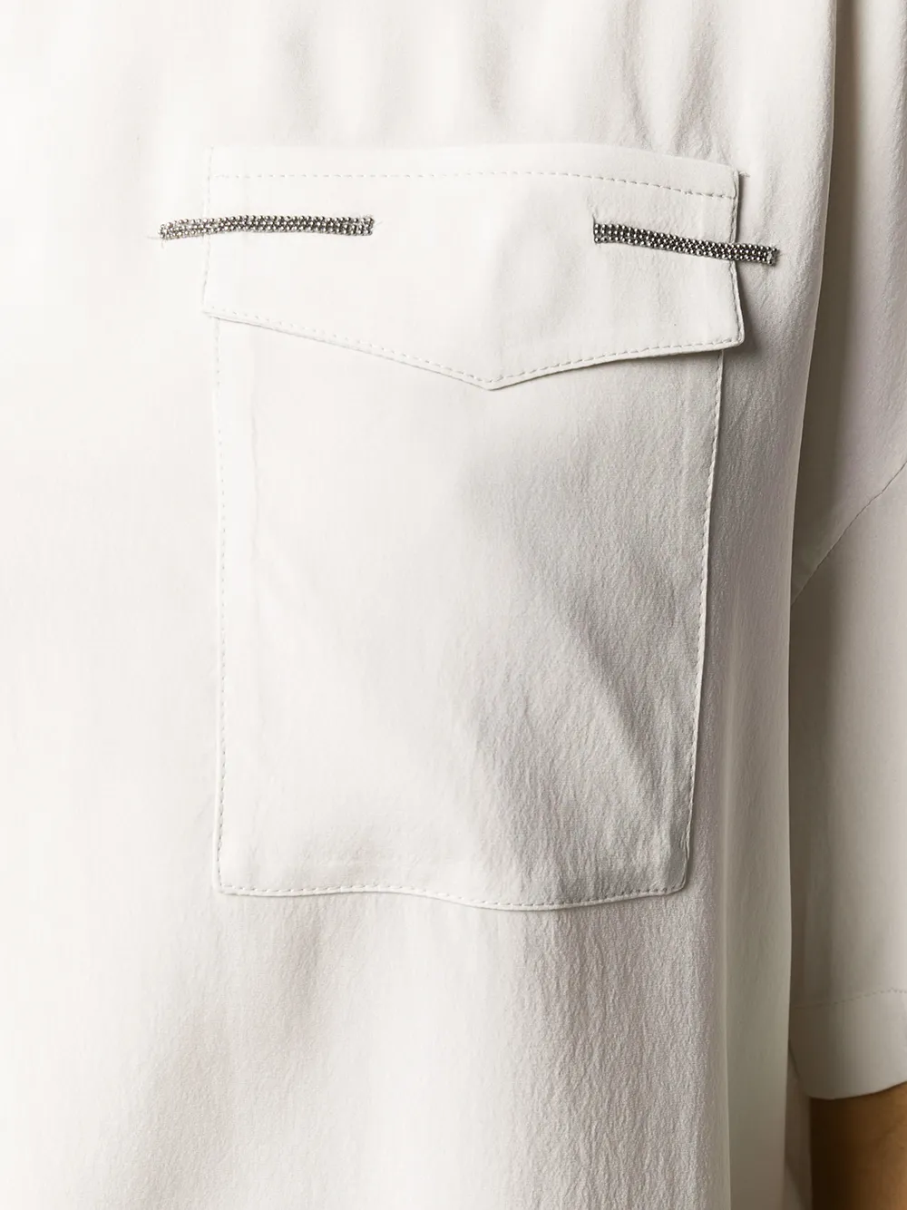 Brunello Cucinelli Blouse met borstzak Beige