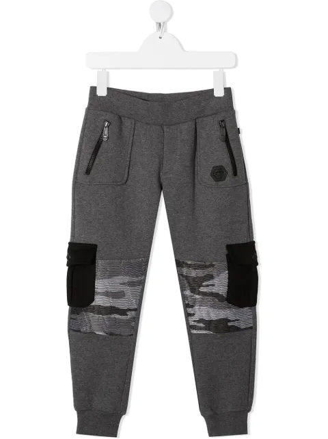 Philipp Plein Junior camouflage-patchwork track pants 