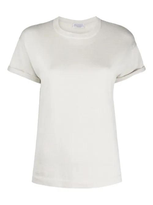 T-shirt à encolure ras du cou - Brunello Cucinelli - Modalova