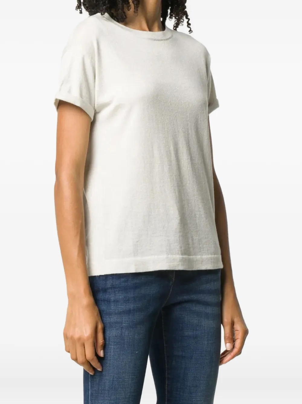  Brunello Cucinelli T Shirt Mit Rundem Ausschnitt   Nude 