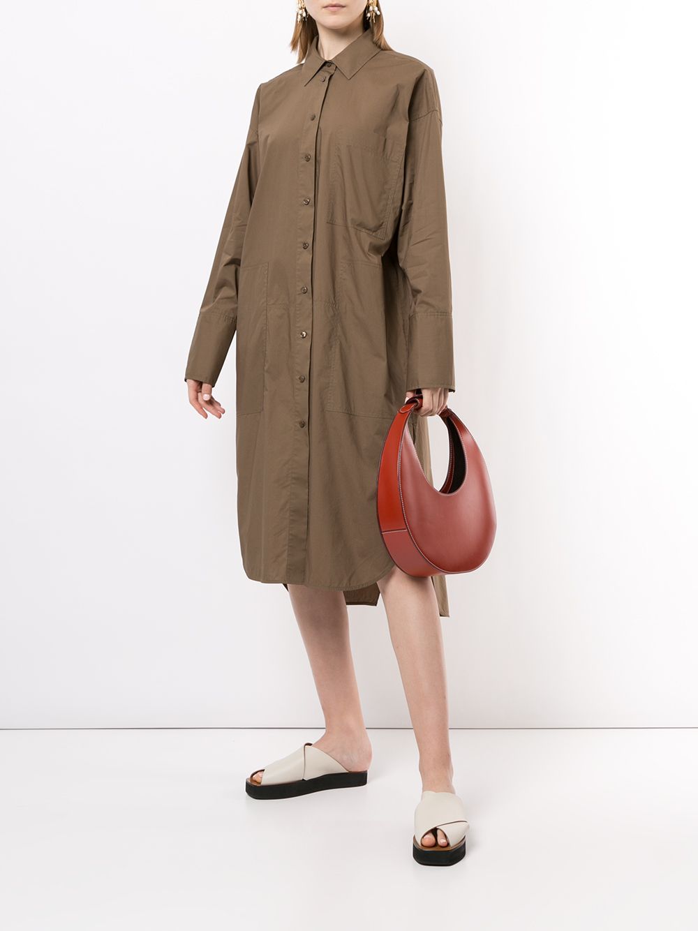 фото Lee mathews oversized midi shirt-dress