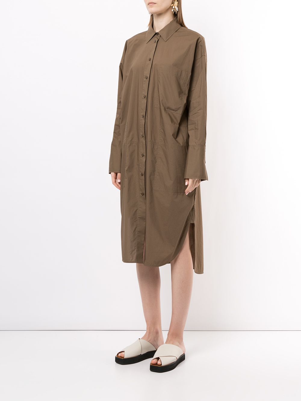 фото Lee mathews oversized midi shirt-dress