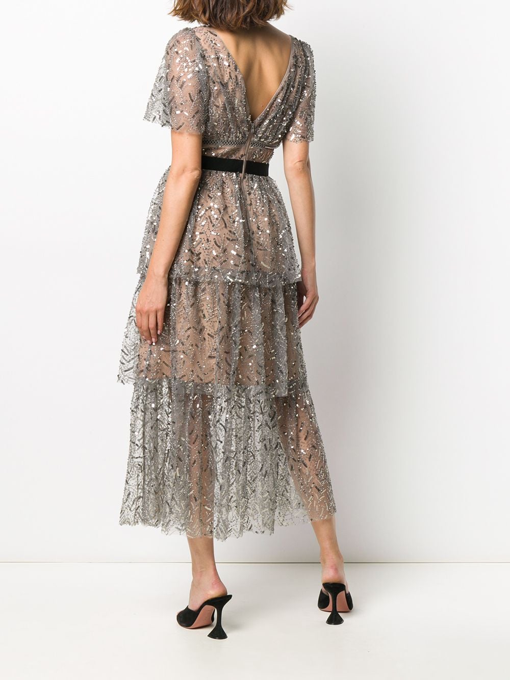 Self-Portrait Sequin Embellished Gown - Farfetch
