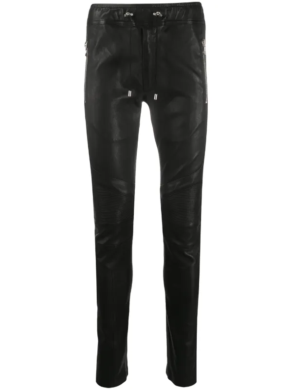 balmain leather trousers
