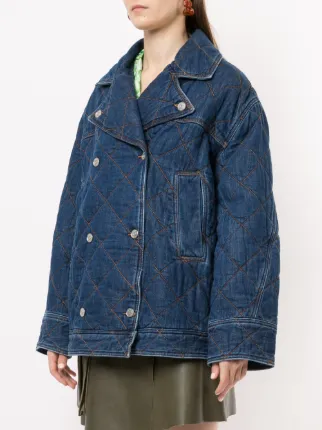 quilted double-breasted jacket展示图