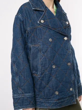 quilted double-breasted jacket展示图