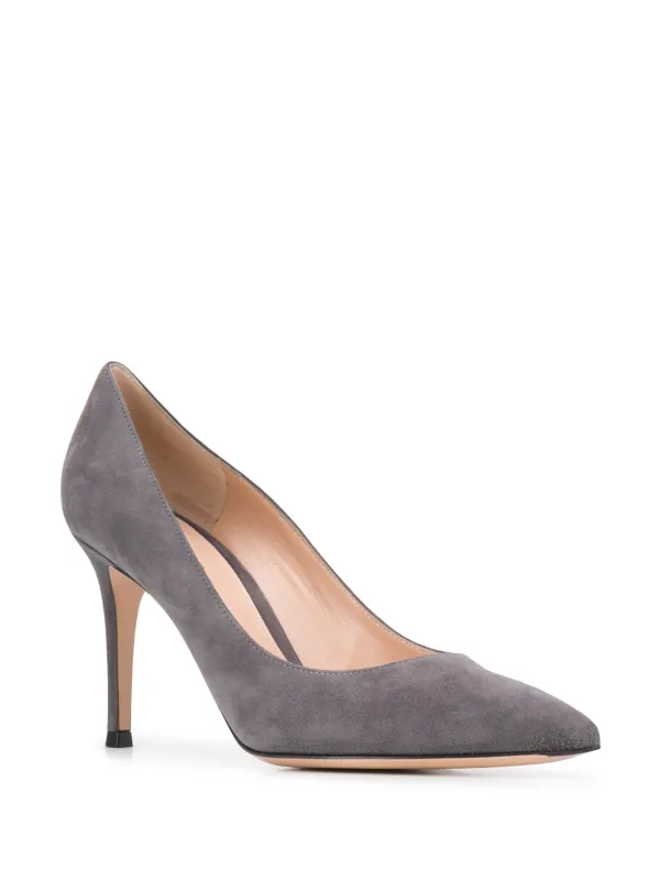 【ジャンヴィッドロッシ】スエードパンプス グレー Gianvito Rossi Gianvito 85mm スエード パンプス | グレー | FARFETCH JP