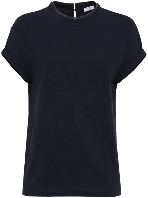 Brunello Cucinelli keyhole detail T-shirt