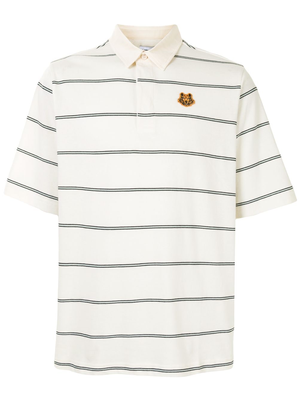 фото Kenzo полосатая рубашка поло с вышивкой tiger