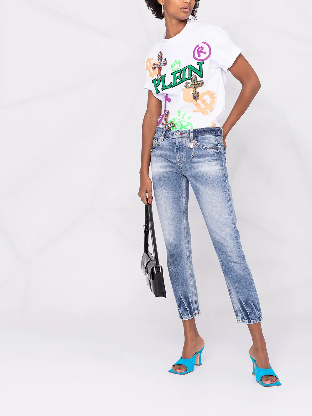 Philipp Plein Embroidered Baroque T-shirt In White