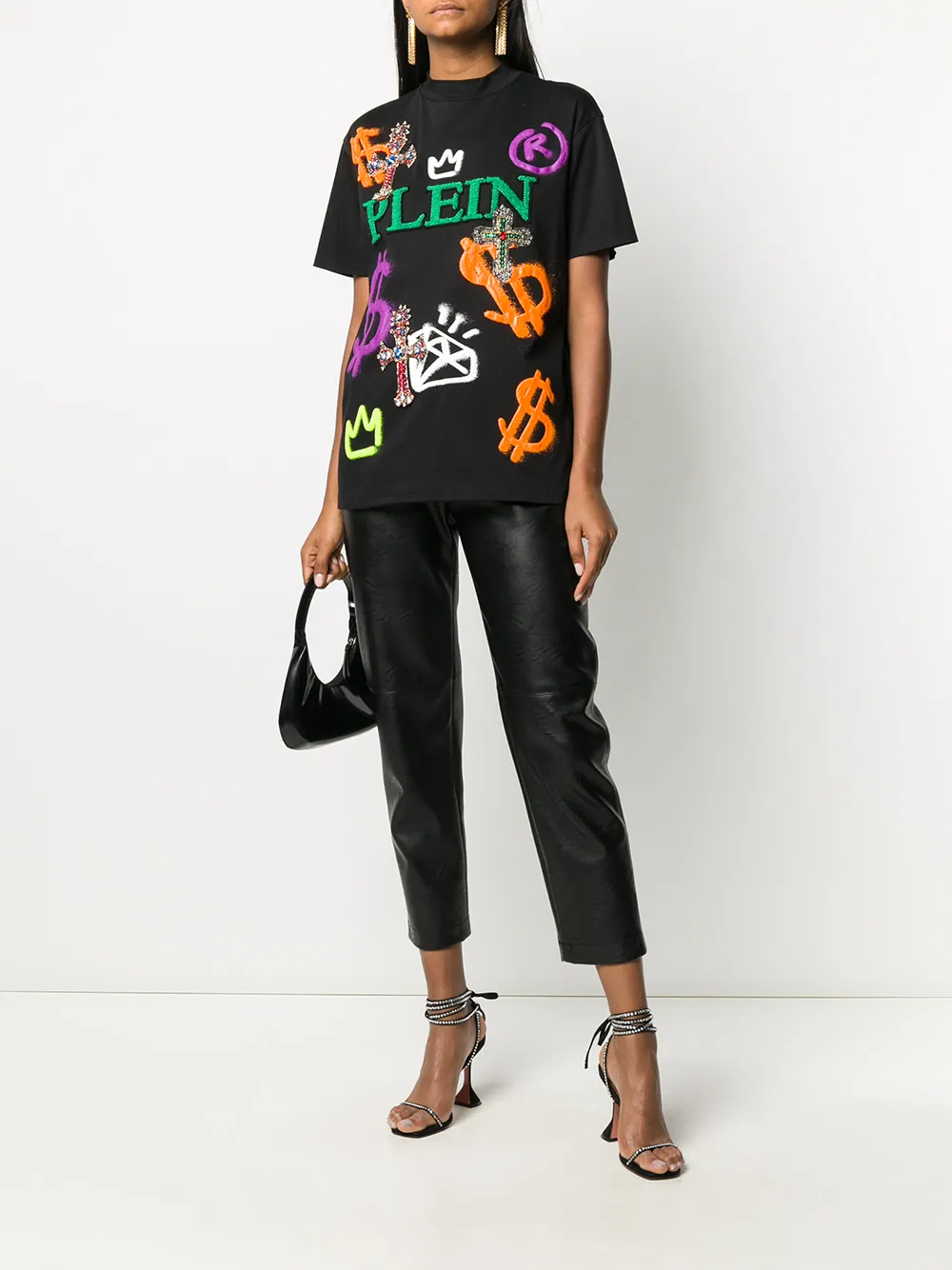 Philipp Plein Baroque Logo Detail T-shirt In Black