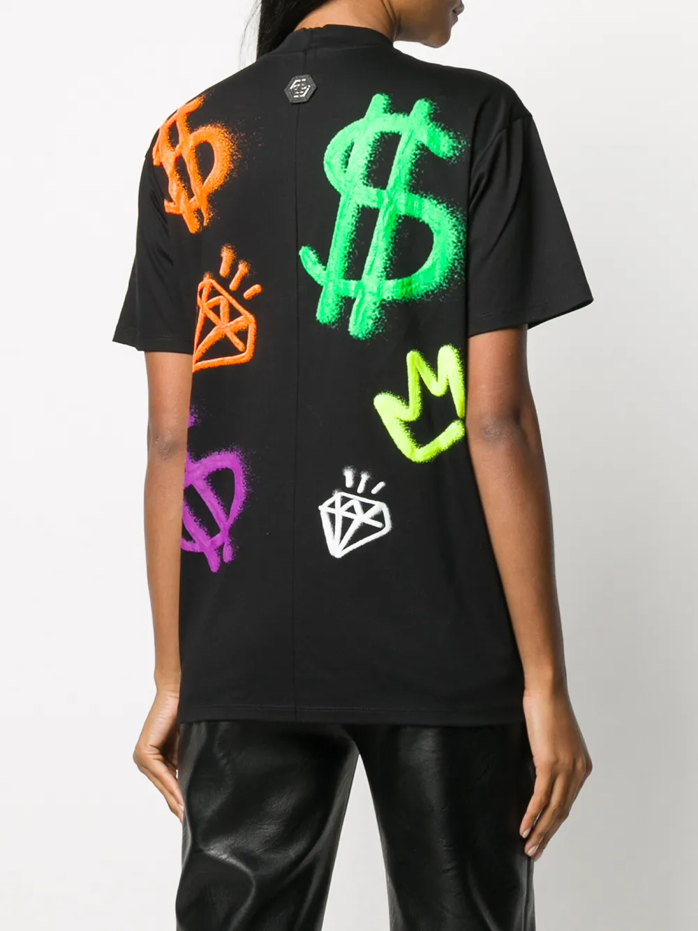 Philipp Plein Baroque Logo Detail T-shirt In Black