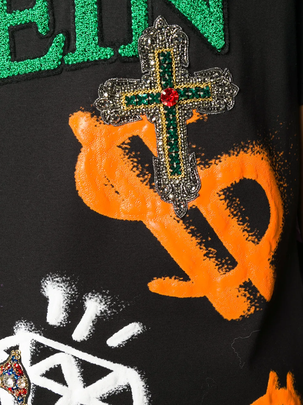 Philipp Plein Baroque Logo Detail T-shirt In Black