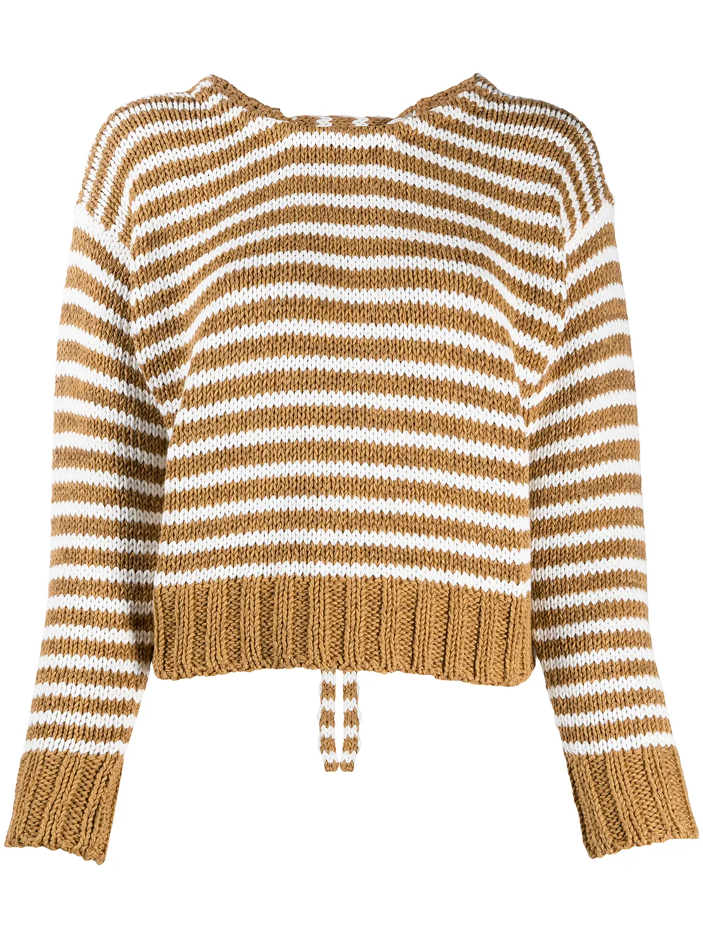 

Chloé striped lace-up jumper - Brown