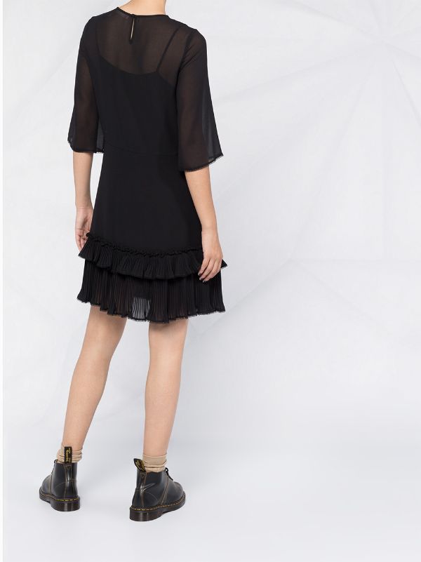 sheer ruffle dress