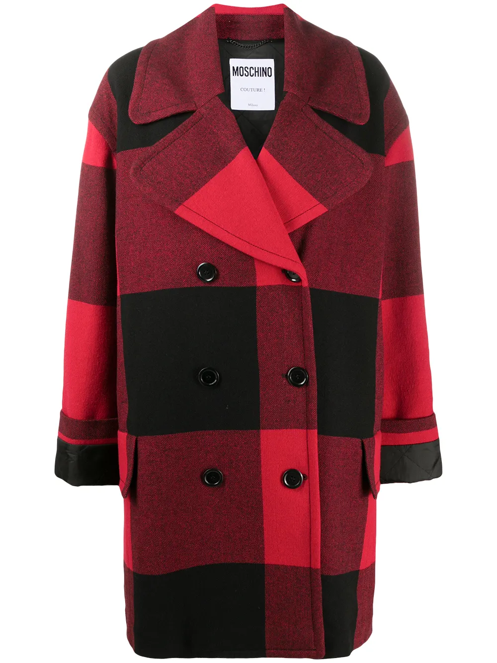 Moschino Doppelreihiger Karomantel 8ZzKA uB4mW Moschino Doppelreihiger Karomantel 8ZzKA uB4mW