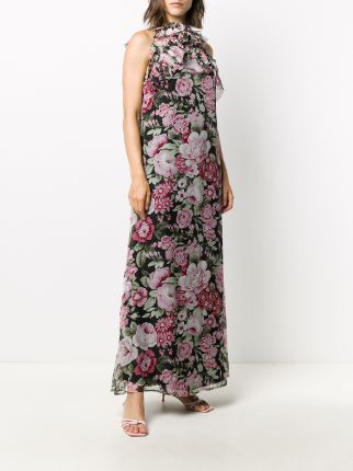 sleeveless floral print dress展示图