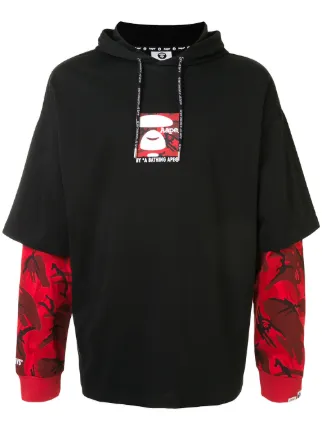 aape red hoodie
