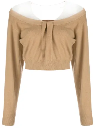 Shop Alexander Wang draped neck cropped 