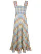Image 1 of GANNI grid pattern flared dress