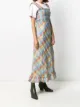 GANNI grid pattern flared dress