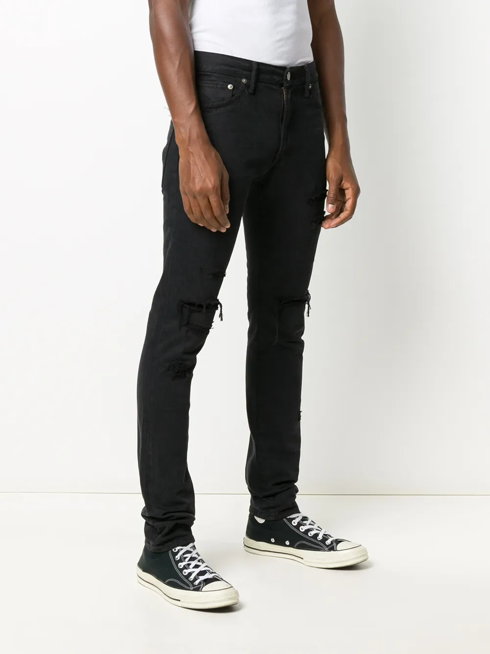  Visvim Distressed Slim-fit Jeans - Black 