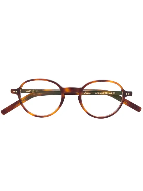 Lunor round-frame tortoiseshell glasses