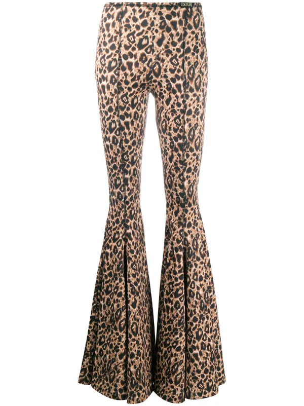 leopard print flare jeans